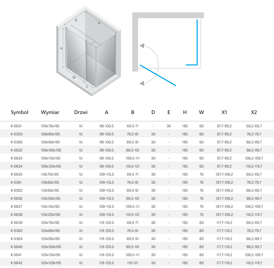 New Trendy NEW MODUS kabina rysunek techniczny